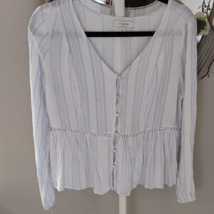 Striped V-Neck Blouse